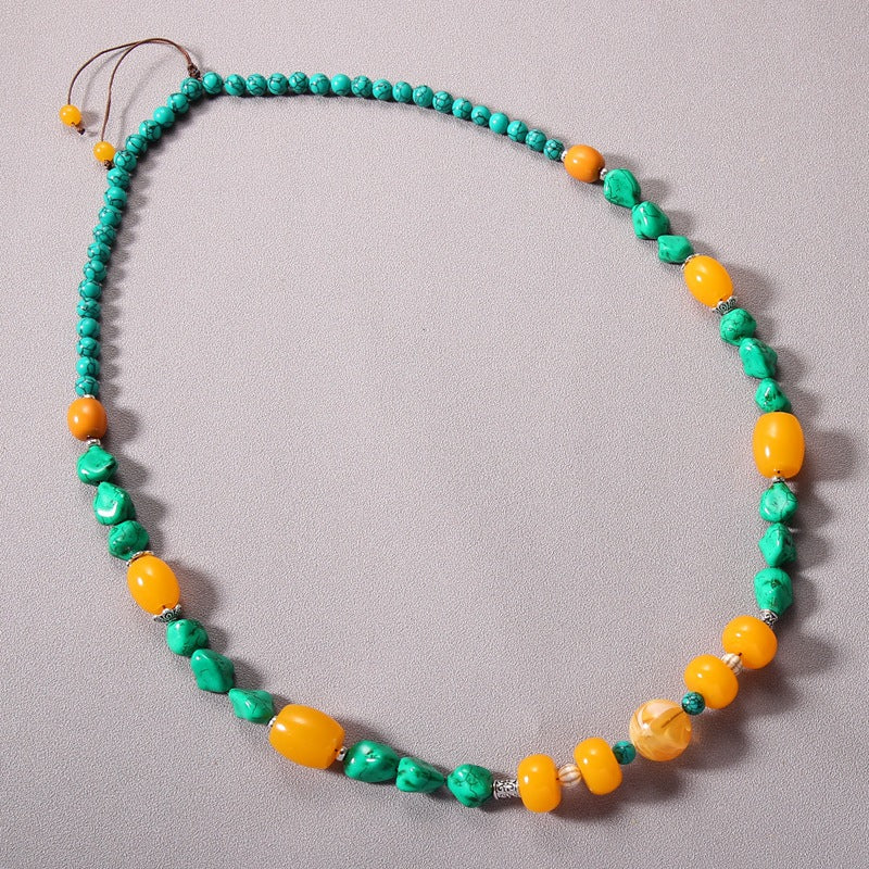 Women's & Men's Style Tibetan Retro Long For Turquoise Necklaces