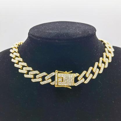 Women's & Men's Hipster Cuban Link Chain Diamond Hand Necklaces