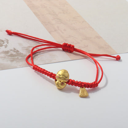 Year Of Snake Woven Love Holding Rabbit Spirit Bracelets