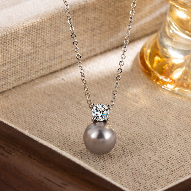 Women's Pearl Gray Summer Versatile Fashion High Sense Necklaces