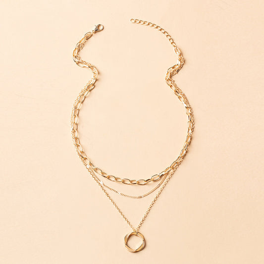 Women's Exaggerated Circle Fashion Alloy Hip Hop Necklaces