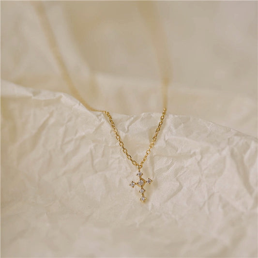 Women's Gold-plated Mini Cross Temperament Wild Inlaid Necklaces