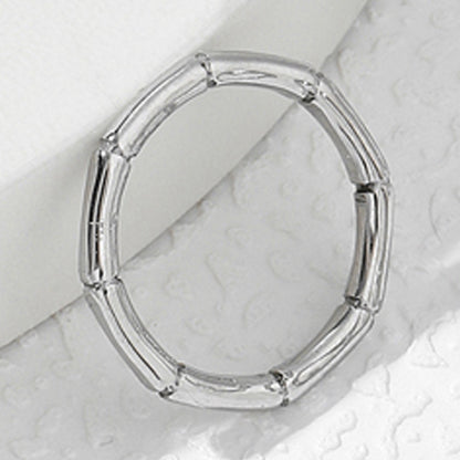 Steel Bamboo Female Six Pattern Niche Rings