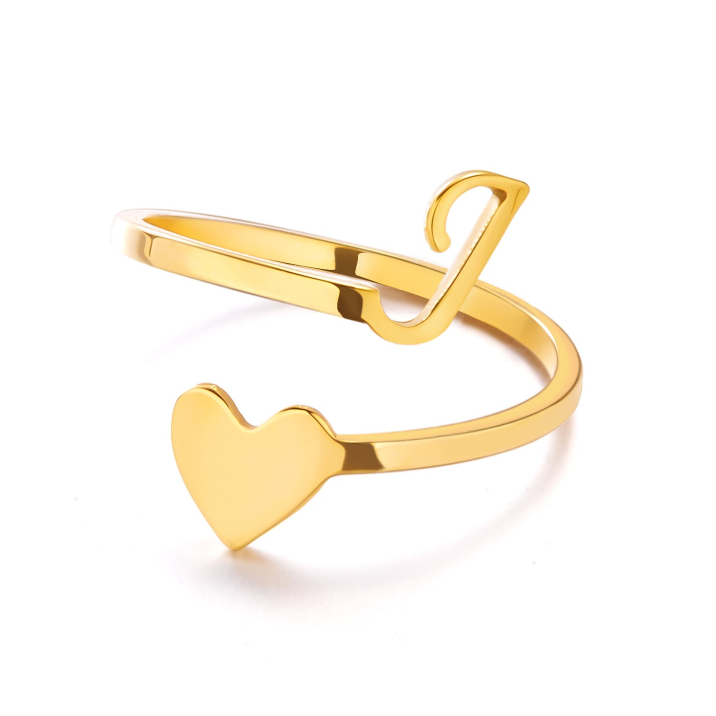 Popular Stylish Simple Letter Stainless Steel Open Three-dimensional Love Rings