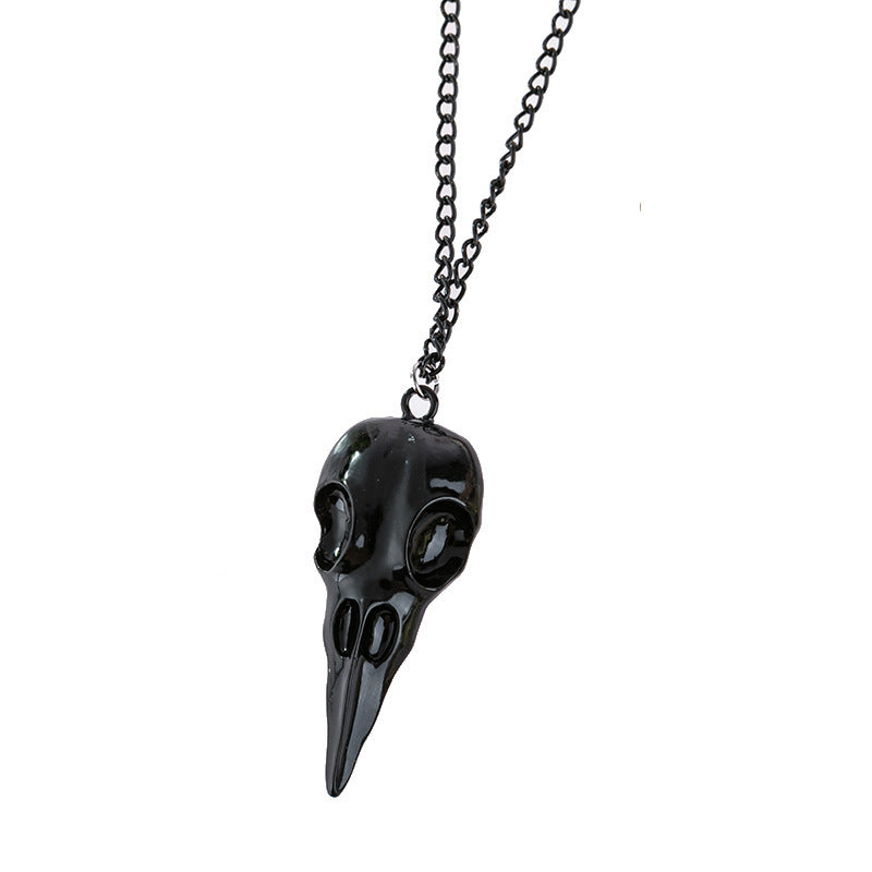 Dark Punk Three-dimensional Metal Crow Skull Pendants