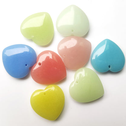 Colorful Luminous Stone Peach Heart Ornament Pendants