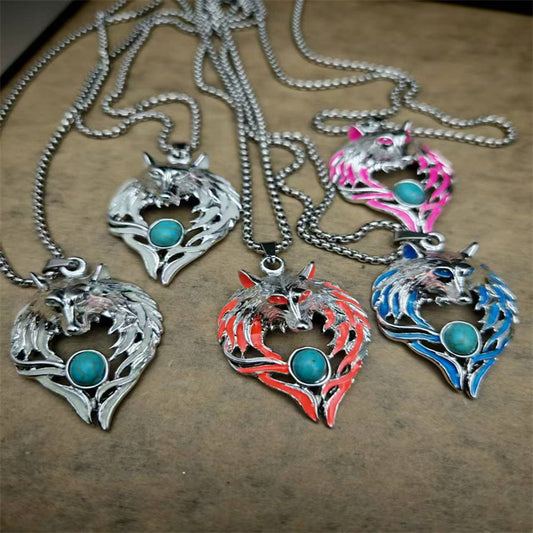 Men's Hip Hop Retro Turquoise Gemstone Luminous Dark Glowing Pendants