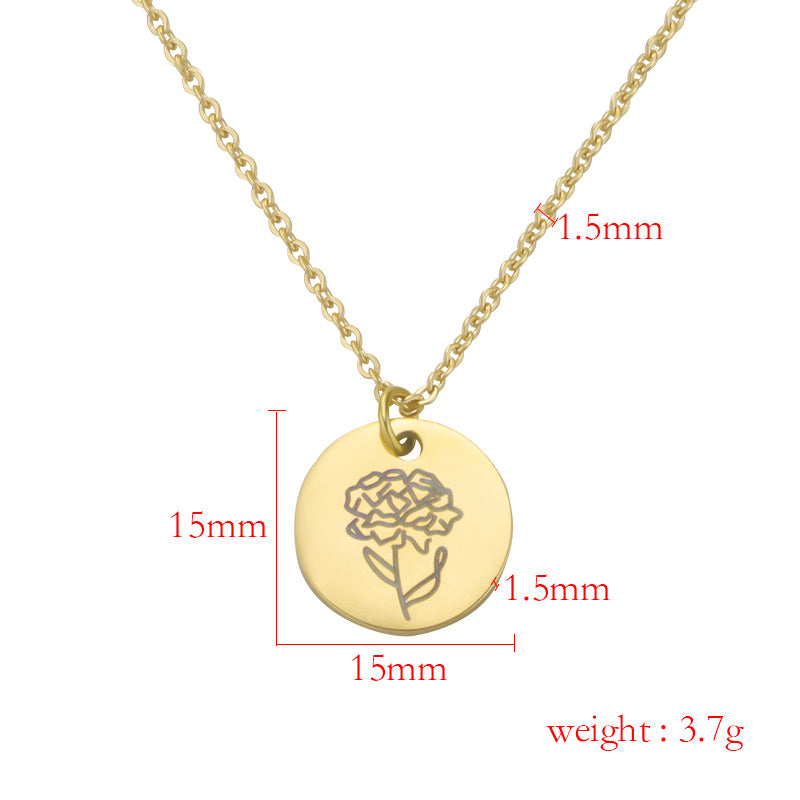 Fashion Titanium Steel Mirror Moon Birthday Pendants