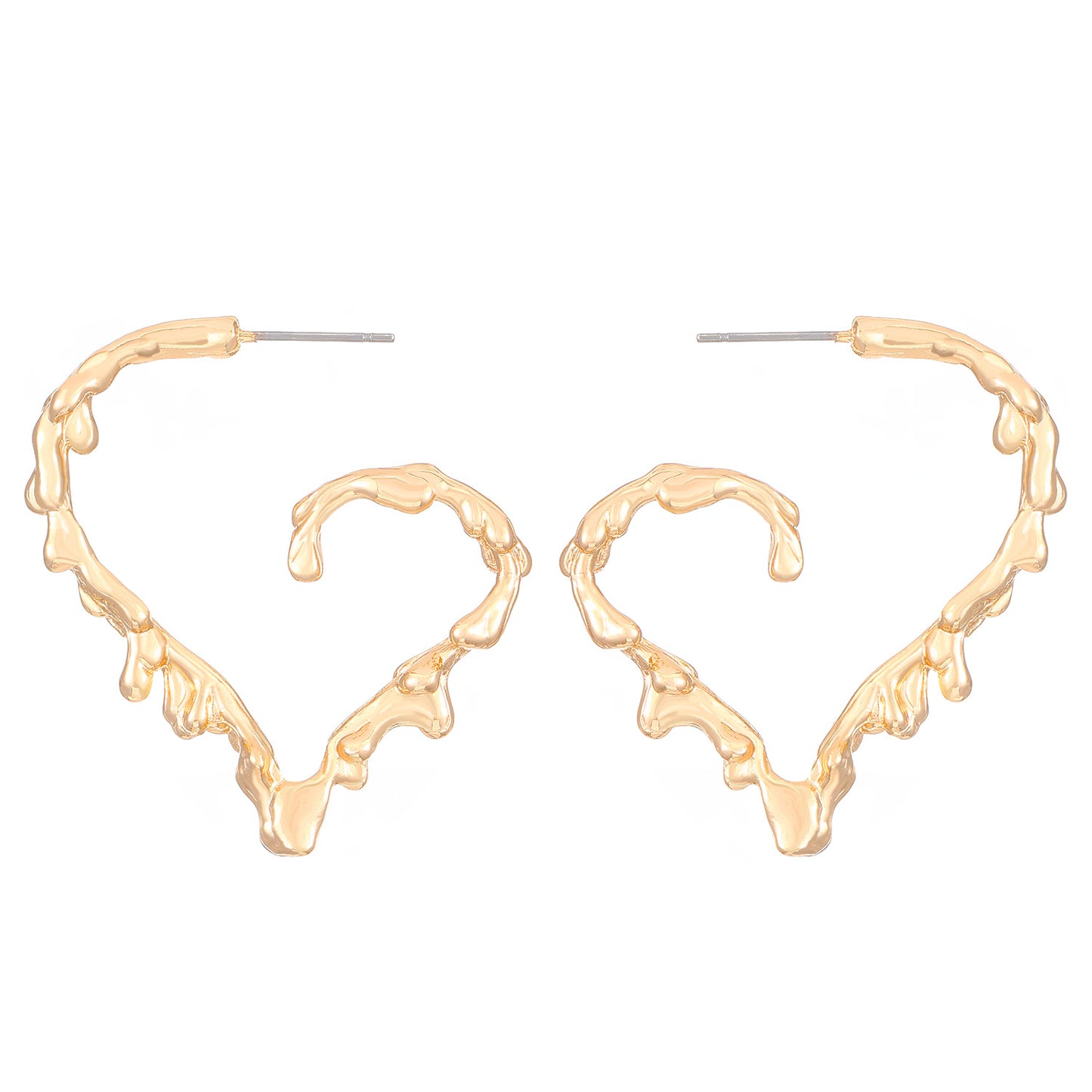 Women's Personality Liquid Lava Love Heart-shaped Design Earrings