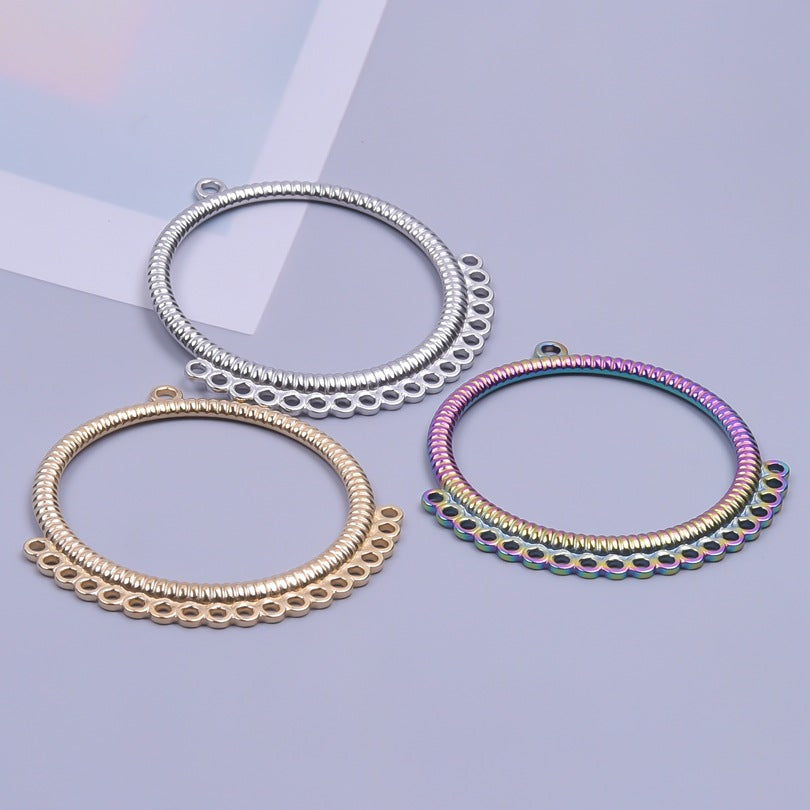 Stainless Steel Round Connector Ornament Accessories Light Necklaces