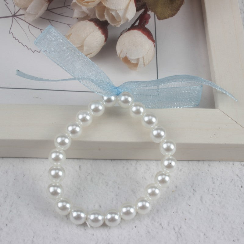 Children's Imitation Pearl Plastic Stringed Pearls Acrylic Handmade Bracelets