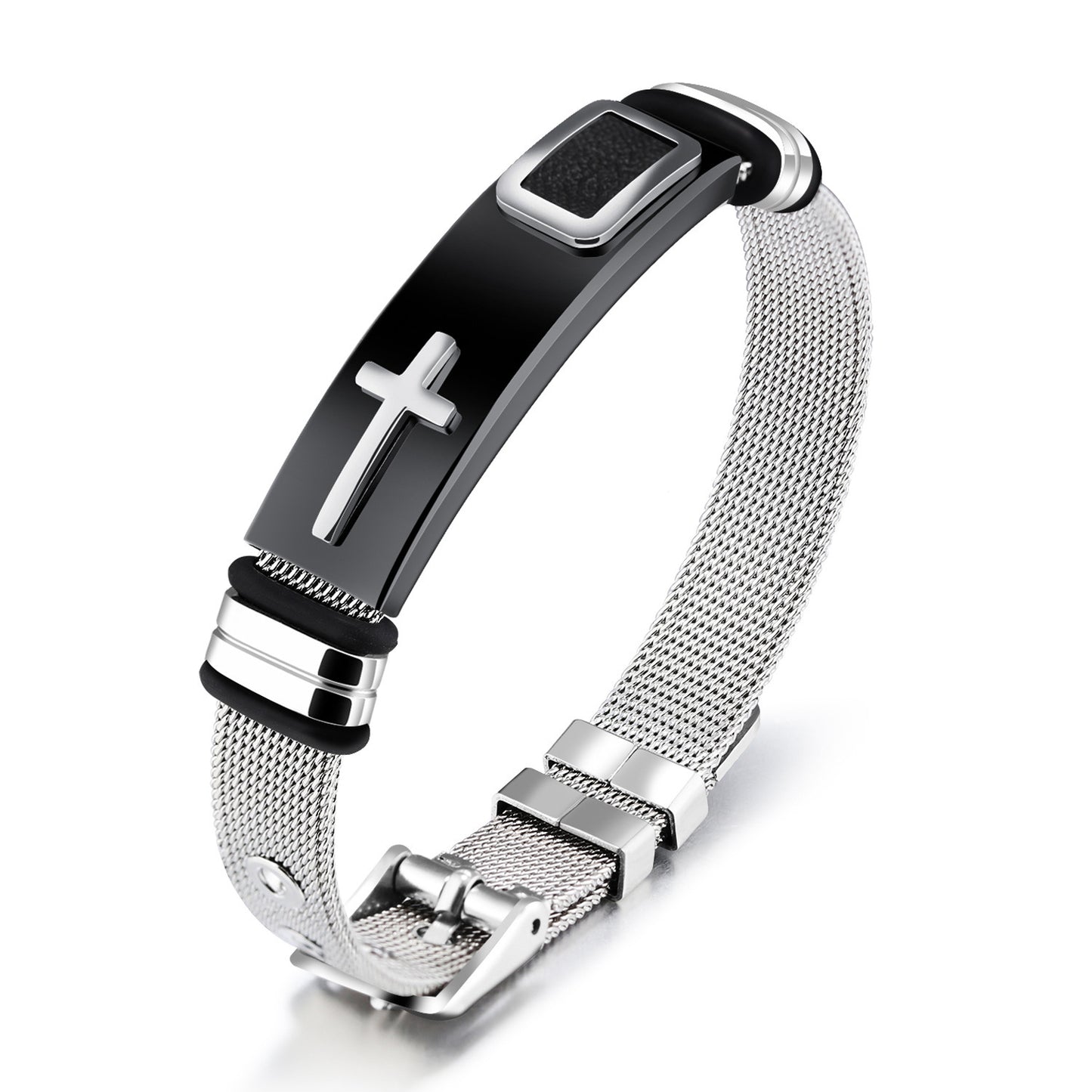 Men's Accessories Titanium Steel Mesh Wrist Cross Bracelets