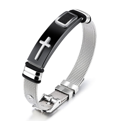 Men's Accessories Titanium Steel Mesh Wrist Cross Bracelets