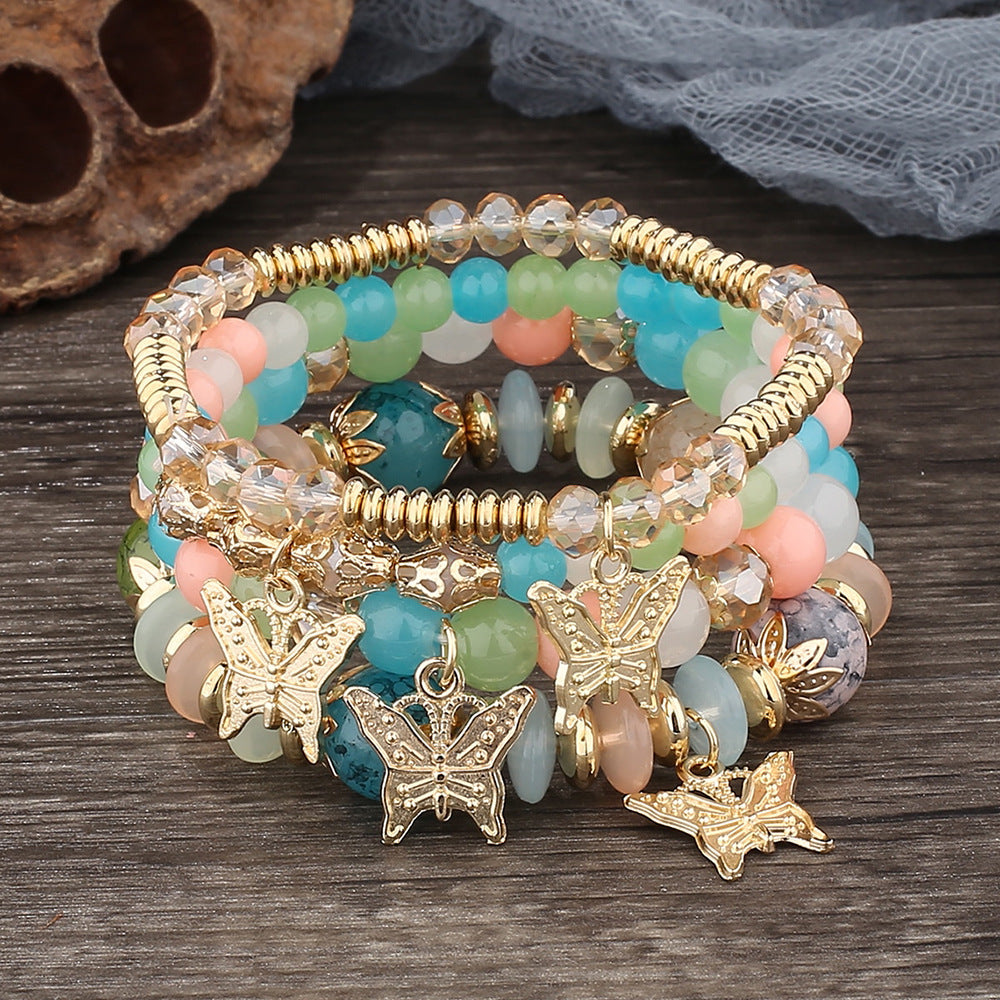 Women's Fashion Jewelry Bohemian Multilayer Crystal Beads Pendants