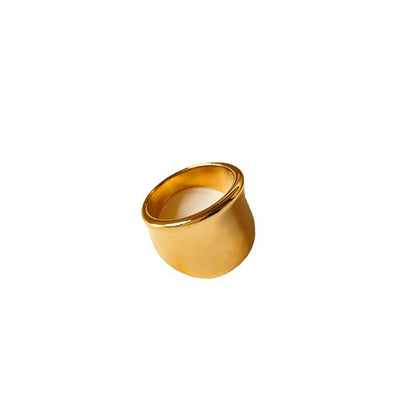 Wind Simple Irregular Gold Glossy Electroplated Rings