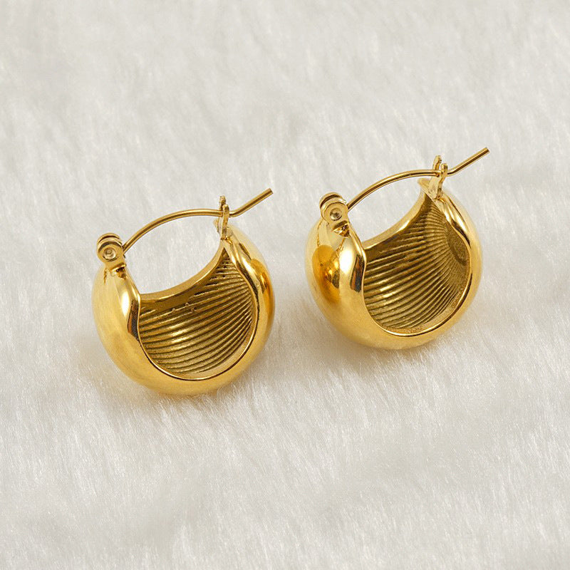 Electroplated Titanium Steel Spherical Female High Earrings