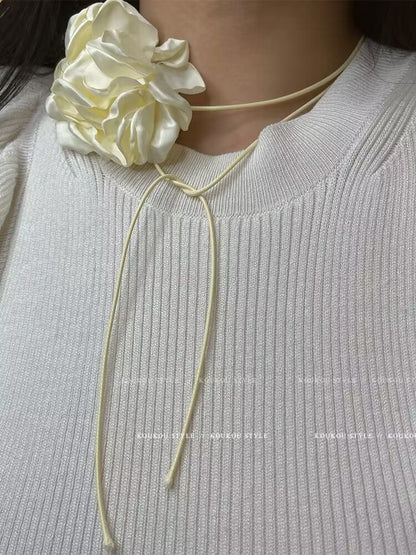 Flower Strap Camellia Retro French Wrist Decorator Necklaces
