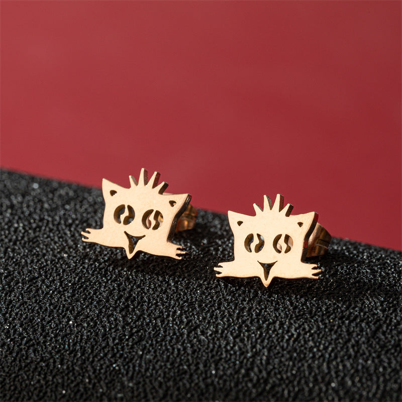 Fashion Small Ear Female Cute Stainless Steel Animal Pet Earrings