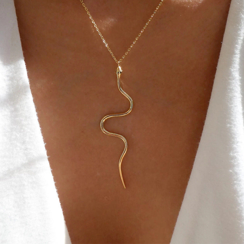 Fashion Elegance Simplicity Rose Gold Snake Necklaces