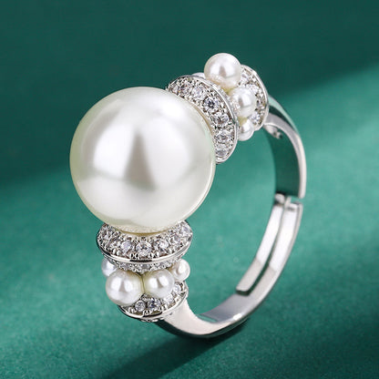 Versatile Jewelry White Pearl Fashion Design Rings