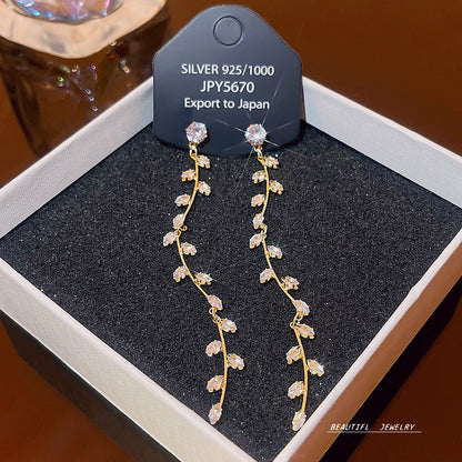 Women's Zircon Tassel High-grade Light Luxury Delicate Earrings