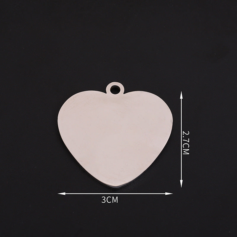 Round Stainless Steel Titanium Ornaments Tag Pendants