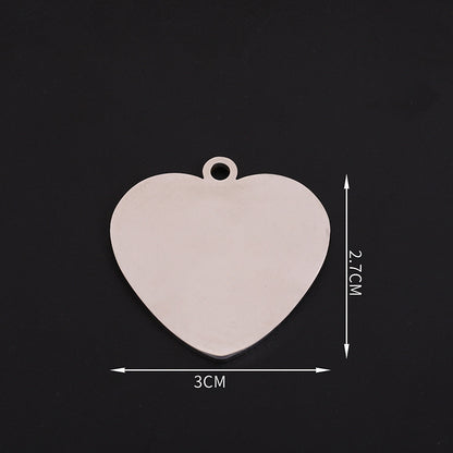 Round Stainless Steel Titanium Ornaments Tag Pendants