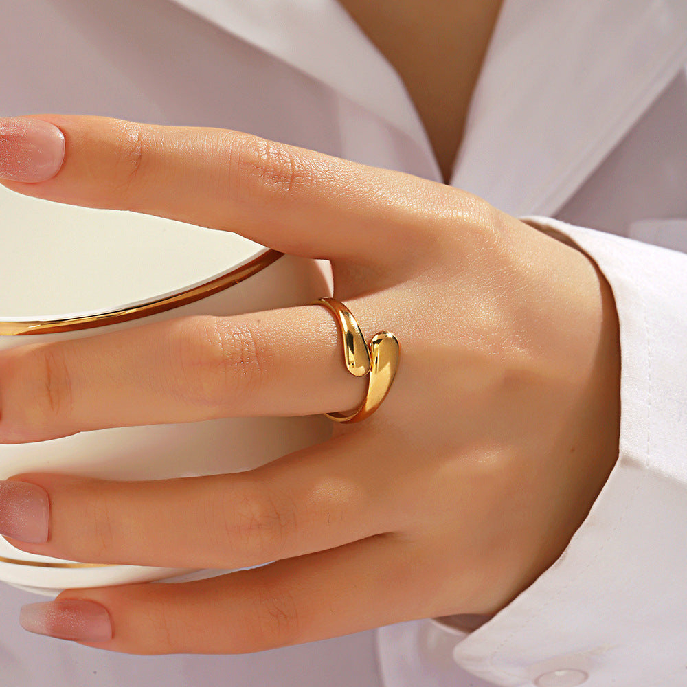 Simple Style Geometric Open Female Niche Design Rings