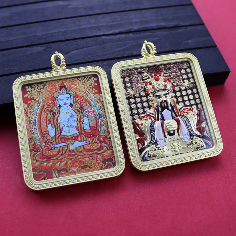 Eight Guards Dragon Five Master Three-dimensional Double-sided Tibetan Pendants