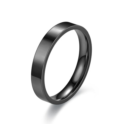 Flat Stainless Steel Glossy Titanium Hand Rings