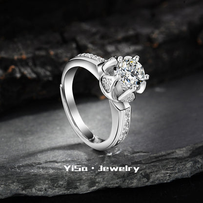 Fashion Karat Open Inlaid Zircon Female Rings