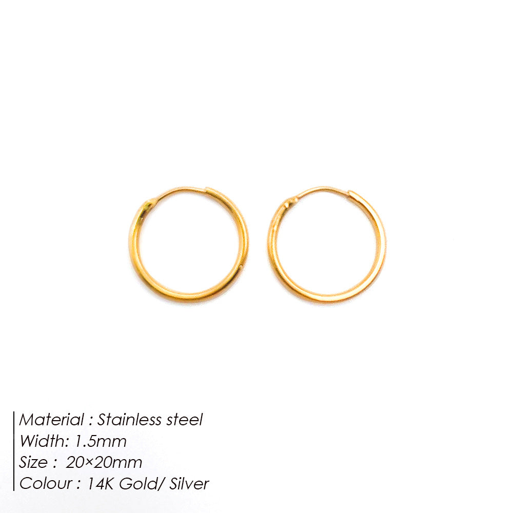 Stainless Steel Ear Gold Plated Jewelry Earrings