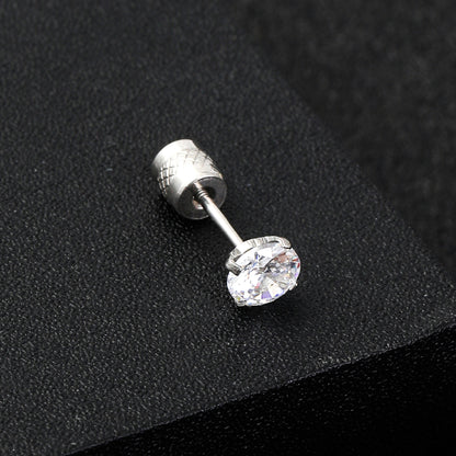 Titanium Steel Fashion Zircon Stainless Ear Bone Nail Simple Earrings