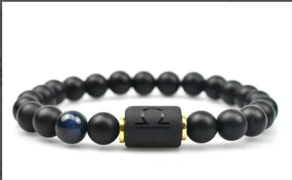 Men's Natural Stone Frosted Glass Twee Constellation Bracelets