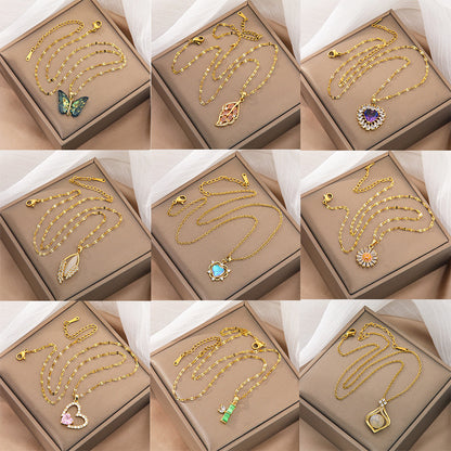 Women's Sense Accessories Copper Micro Inlaid Zircon Series Personality Pendants