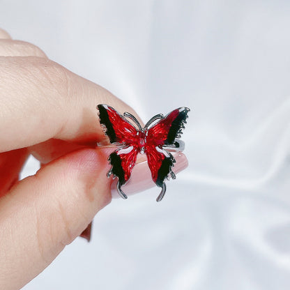 Glazed Butterfly Opening Female Temperamental Minority Rings