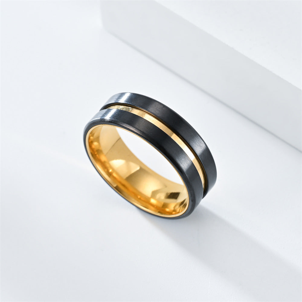 Men's Fashion Room Two-tone Black Gold Source Rings