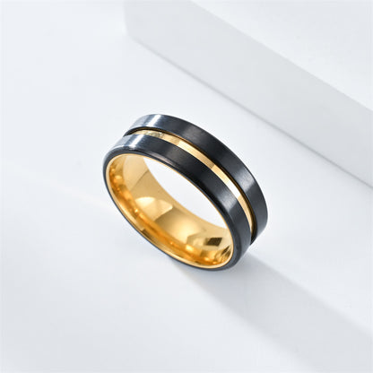 Men's Fashion Room Two-tone Black Gold Source Rings