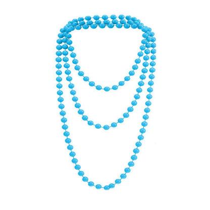 Women's Neon Color Pearl Party Dress Up Accessories String Necklaces