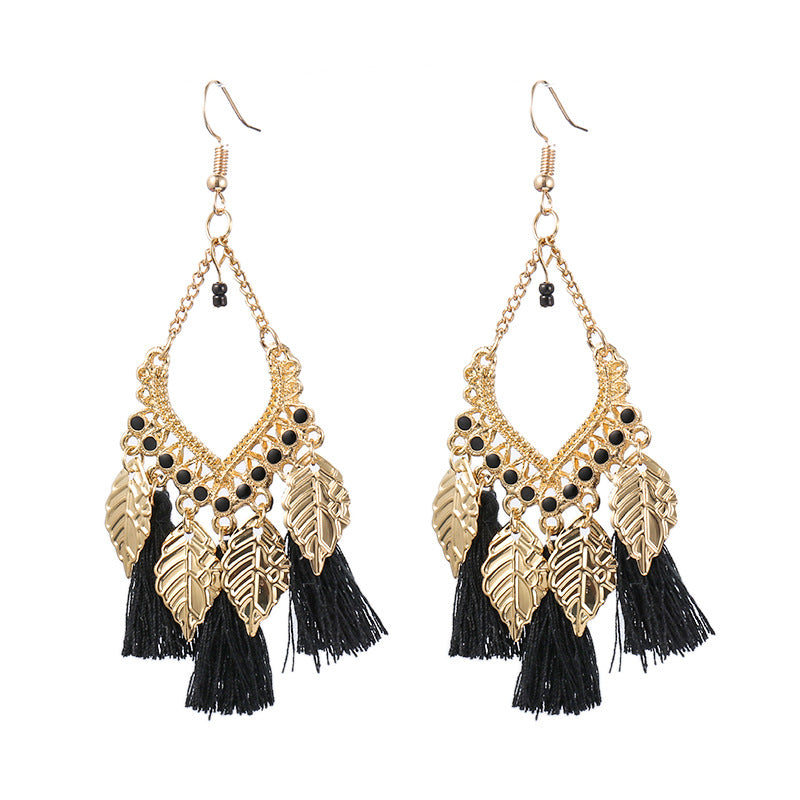 Tassel Leaves Hand-made Your Daisy Ornament Earrings