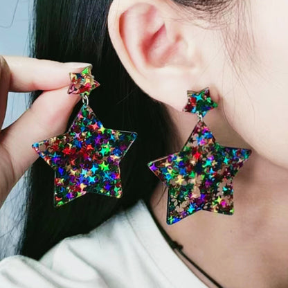 Women's Carnival Element Fashion Simple Geometric Stars Earrings