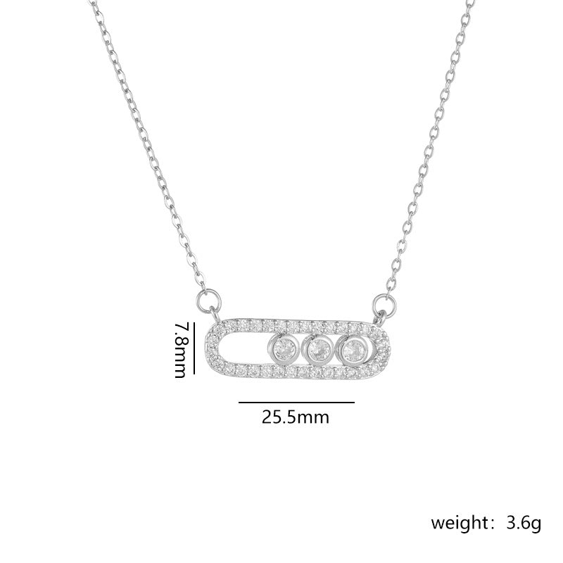 Zircon Titanium Steel Collection Female Design Clip Fashion Necklaces