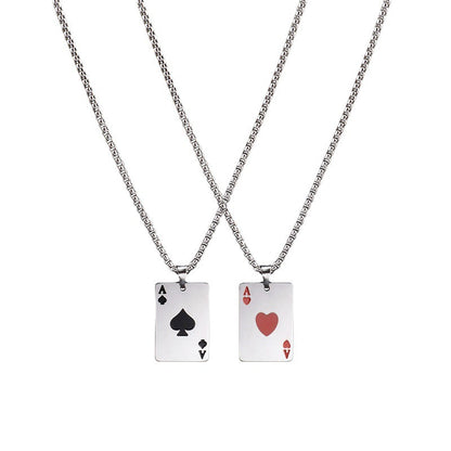 Women's & Men's Hop Niche Creative Poker Card Black Peach Red Pendants