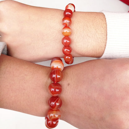 Red Agate Original Stone Stripe Single Bracelets