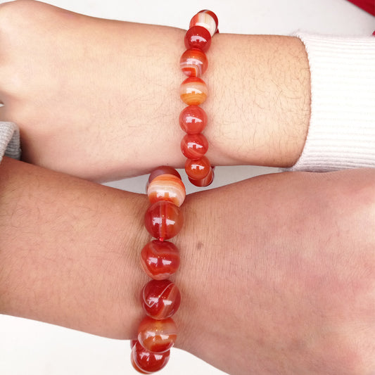 Red Agate Original Stone Stripe Single Bracelets