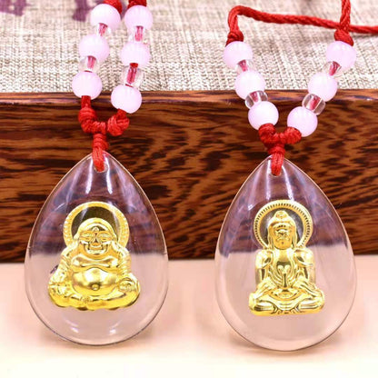 Special Offer Red Rope Crystal Maitreya Gold Foil Pendants