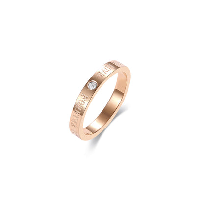 Women's Korean Style Simple Fashionable Rose Gold Rings