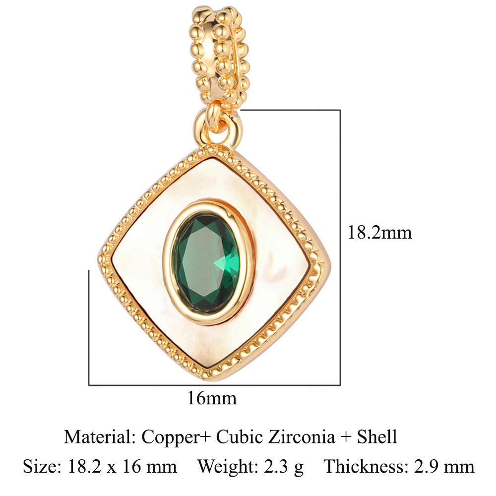 Zircon Ornament Oval Rhombus Round Sun Pendants