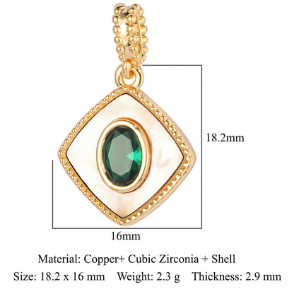 Zircon Ornament Oval Rhombus Round Sun Pendants