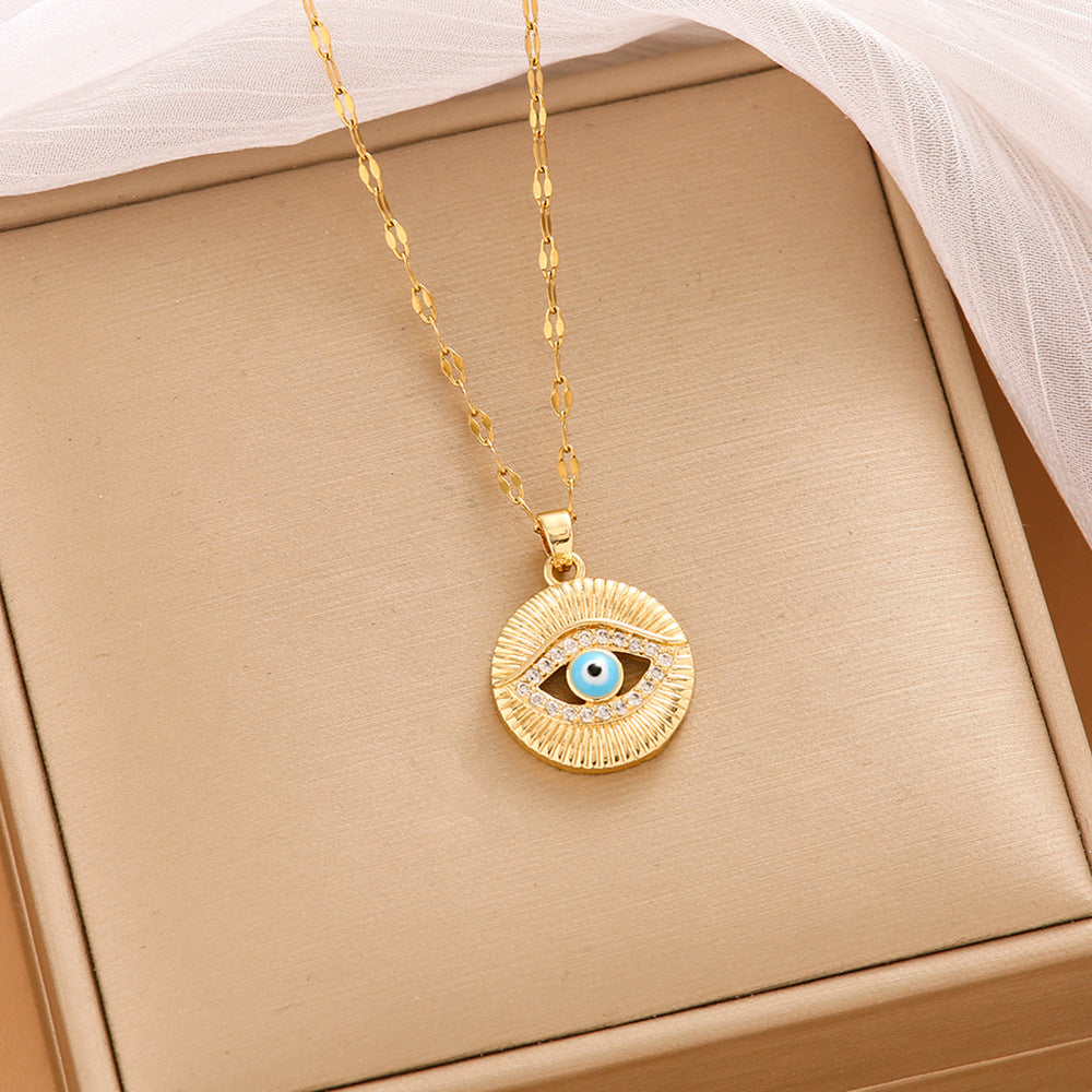 Steel Female Devil's Eye Niche Light Necklaces